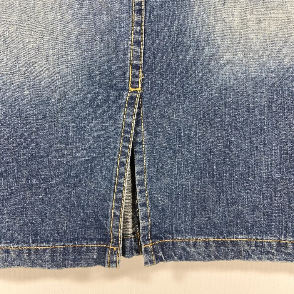 VTG Unionbay Y2K Blue Denim‎ Knee Length Skirt Junior Womens 11
